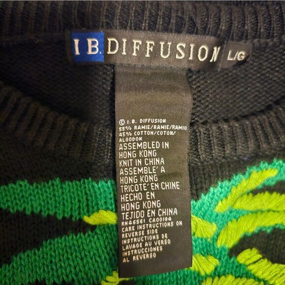 IB DIFFUSION 90s Jungle Monkeys Tropical Embroidered Sweater - Size Large - Picture 7 of 7
